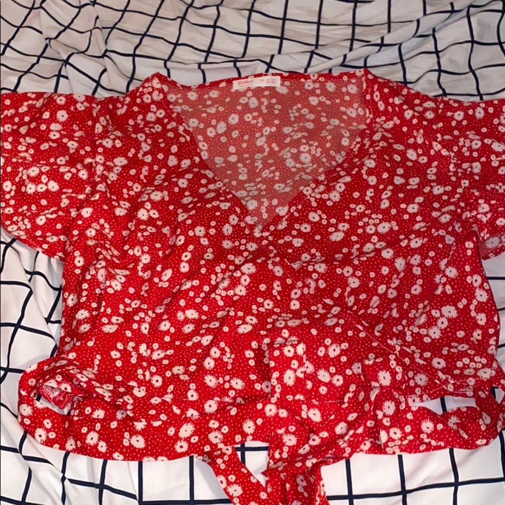 Red Floral Crop Top